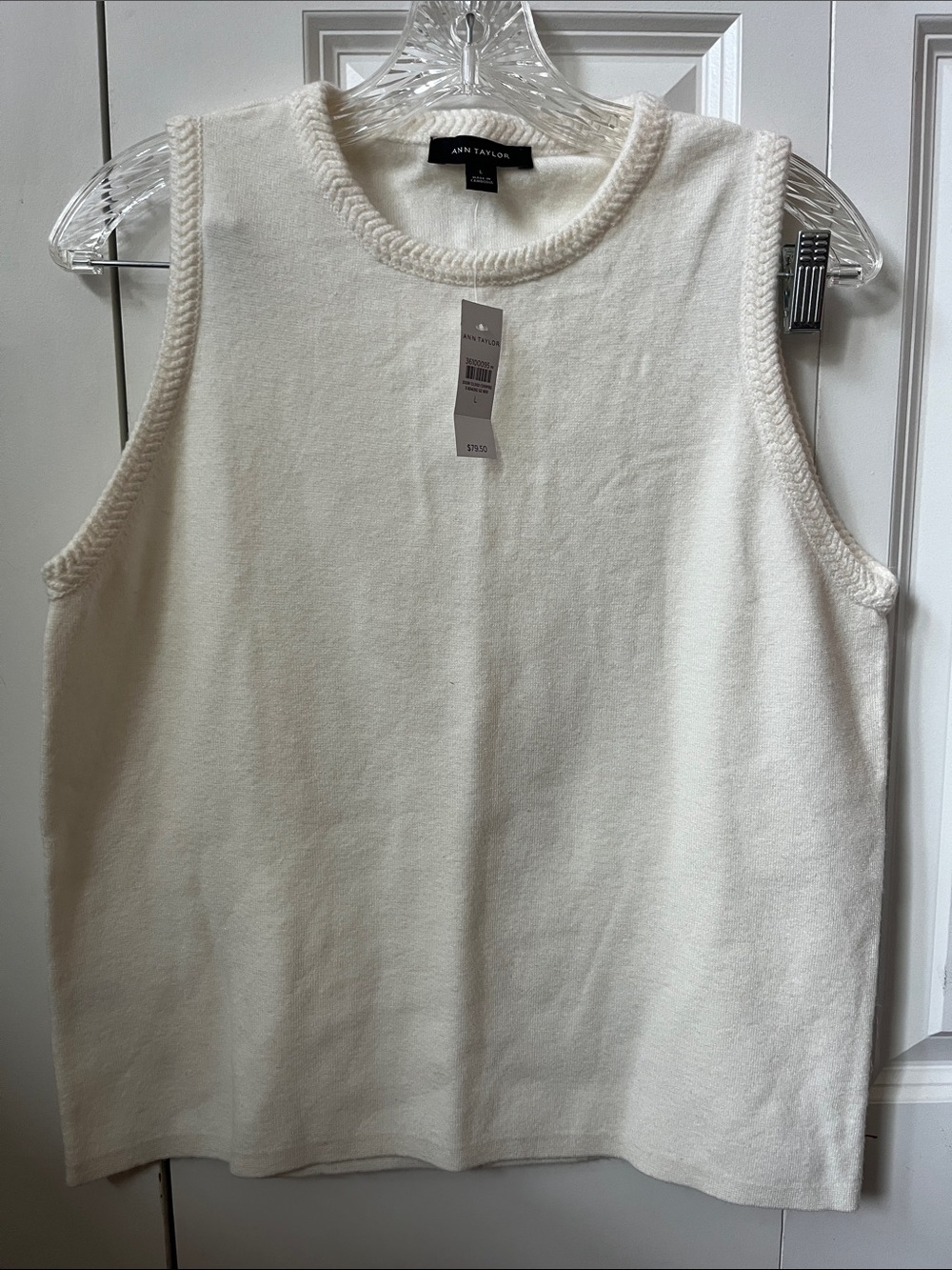 Ann Taylor Off-White Sleeveless Knit Tank